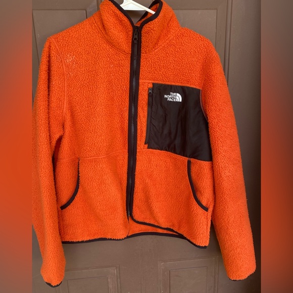 North Face Jacket Fleece Full Zip Orange Women’s size M great condition - Picture 1 of 8
